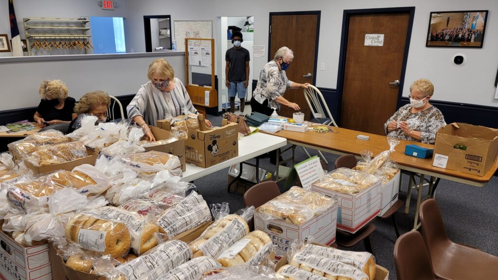 Volunteers at food pantry.